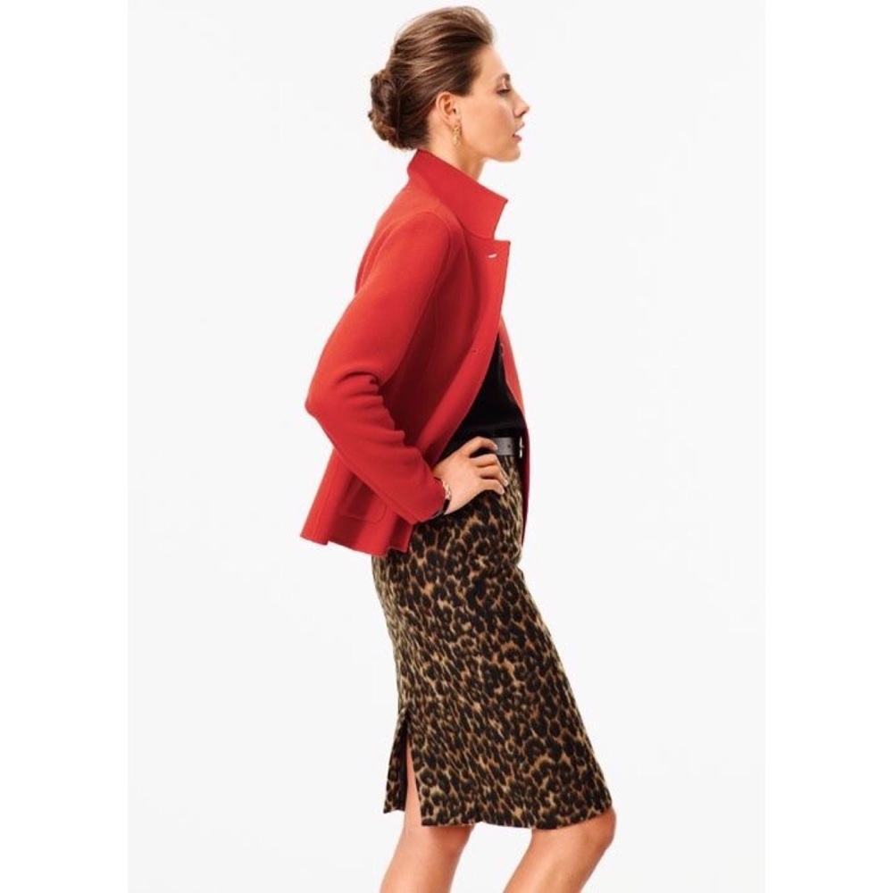 Talbots brushed animal-Jacquard Pencil Skirt